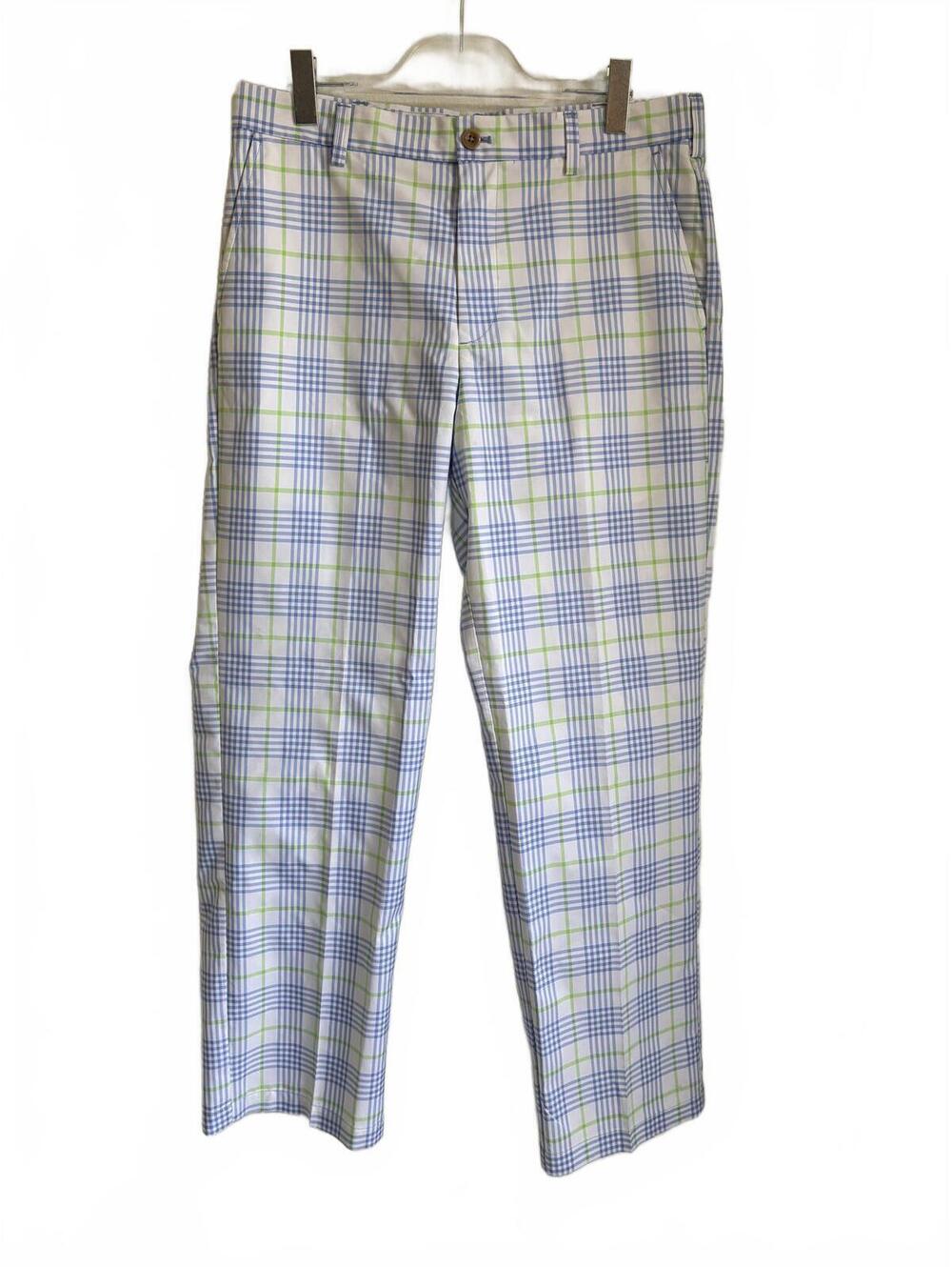 Izod Golf | NEW Men’s Lime Green Light Blue White‎ Plaid Golf Pants Size 34x32